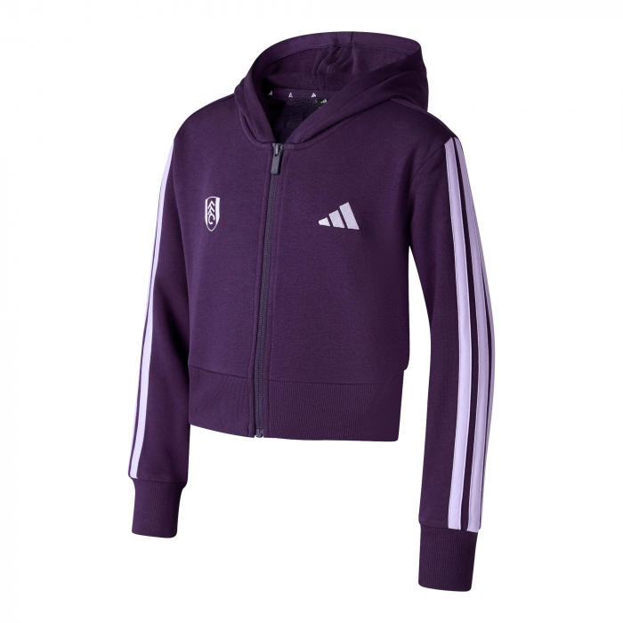 Junior Girls 3 Stripe Full Zip Cropped Hoody 