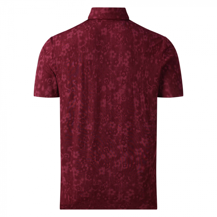 26/27 Mens Golf Print Polo Maroon
