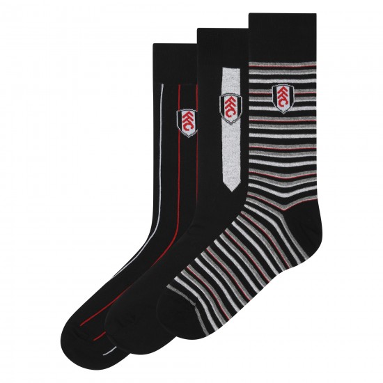 Fulham 3 Pack Crest Socks 