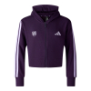 Junior Girls 3 Stripe Full Zip Cropped Hoody 