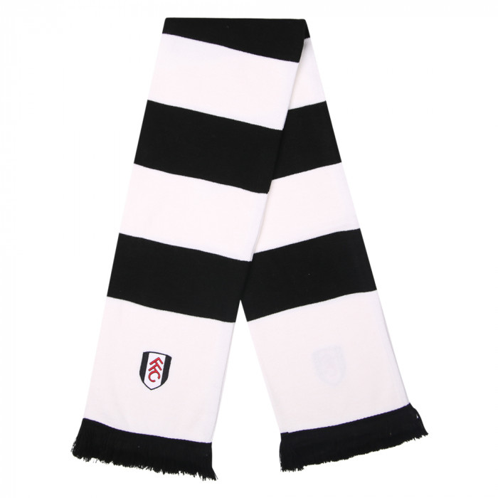 Fulham Football Club White  Black Bar Scarf